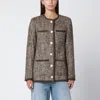 Golden Goose Coffee-colored Wool Tweed Jacket In Multi