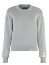 Golden Goose Golden Ws Regular Knit Crew Neck Distressed Cotto In Grey