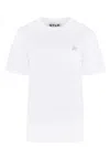 Golden Goose Star Collection T-shirt With Glittered Star On The Front In White