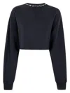 Golden Goose Golden Cropped Crewneck Sweatshirt In Black