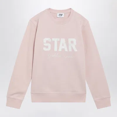Golden Goose Women's Cotton Sweatshirt With Logo Print In Pink