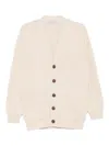Golden Goose Cardigan With Logo In Neutral