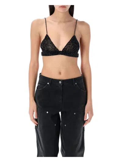 GOLDEN GOOSE WOMEN'S CROCHET TOP WITH CRYSTALS