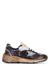 Golden Goose Running Dad Net And Nappa Upper Suede Star Shoes In Black