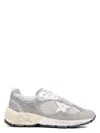 Golden Goose Dad-star Distressed Leather-trimmed Mesh And Suede Sneakers In Gray