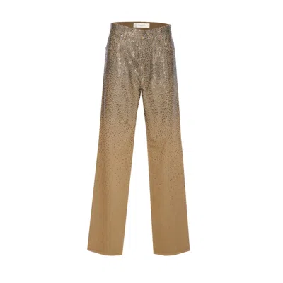 GOLDEN GOOSE GOLDEN GOOSE WOMEN DEGRADE' SWAROVSKI COTTON TROUSERS