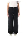 Golden Goose Wide Black Trousers In Denim In Black