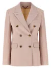 Golden Goose Light Pink Double-breasted Wool Jacket In Pink