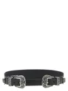 Golden Goose Adjustable Belt With Dual Decorative Buckles In Black