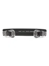 Golden Goose Women Double Buckle Leather Belt In Black