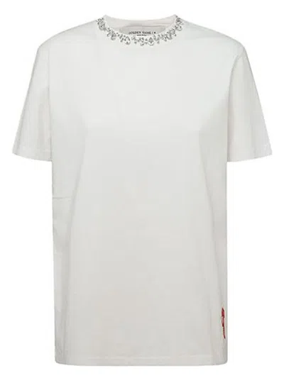 GOLDEN GOOSE WOMEN'S EMBROIDERED COTTON T SHIRT