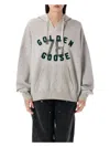 Golden Goose Grey Hoodie With Logo In Grey Melange