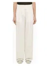 Golden Goose White Wool-blend Wide Trousers In Ivory