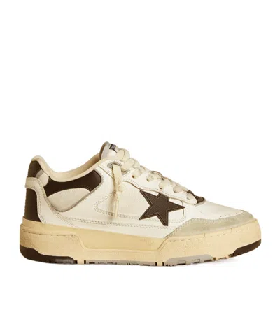 GOLDEN GOOSE FORTY 2 SNEAKERS IN WHITE LEATHER AND FABRIC