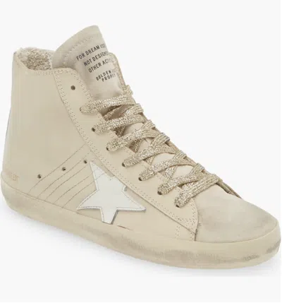 Pre-owned Golden Goose Women's Francy High Top Sneaker, Buttercream 5595 - Retail $625 In White
