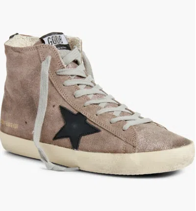 Pre-owned Golden Goose Women's Francy High Top Sneaker Mouse/black, 5672 - Retail $625