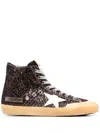 Golden Goose "francy Penstar" Glitter Upper Suede Toe Leather Star And List Shoes In Multi