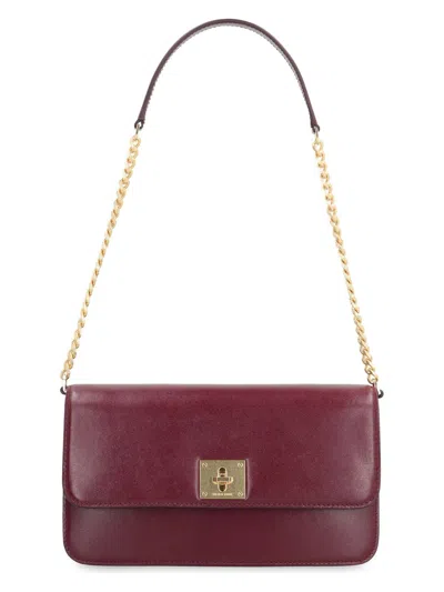 Golden Goose Gioia Leather Shoulder Bag In Red-purple Or Grape