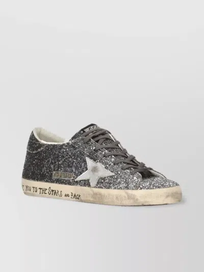 GOLDEN GOOSE WOMEN'S GLITTER FINISH LEATHER SNEAKERS