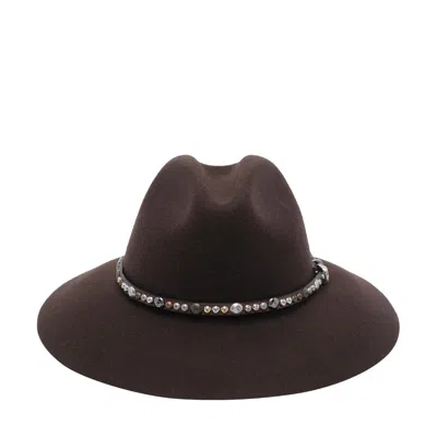 Golden Goose Women Golden Fedora Hat In Brown