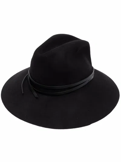 GOLDEN GOOSE GOLDEN GOOSE WOMEN "GOLDEN FEDORA" HAT FELT WITH LEATHER BELT