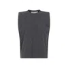 Golden Goose Journey Sleeveless Padded Shoulder T-shirt In Gray