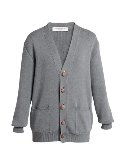 Golden Goose Women's Golden Knit Logo Cardigan In Gray