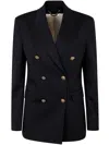 Golden Goose Double Breasted Blazer In Light Dry Wool Gabardine Clothing In Black