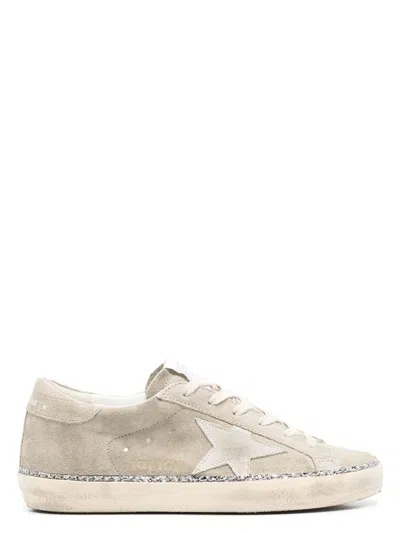 Golden Goose Women's Gray Suede Sneaker Super-star With Glitter In Grey