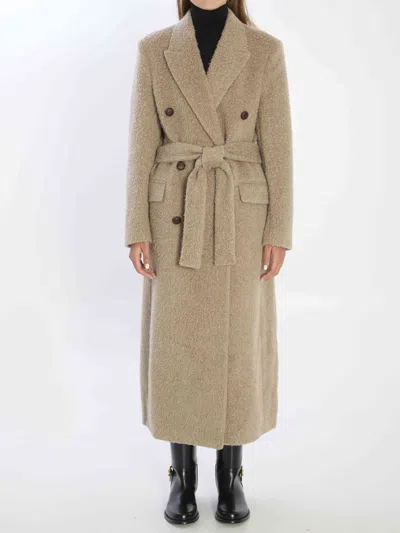 GOLDEN GOOSE GOLDEN GOOSE WOMEN GREIGE DOUBLE-BREASTED COAT