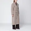Golden Goose Greige Wool-blend Belted Coat Women In Gray