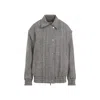 Golden Goose Wool Blend Herringbone Bomber Jacket In Nude & Neutrals