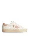 Golden Goose Women's Hi Star Almond Toe Star Patch Platform Sneakers In Optic White/powder Pink