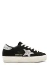 Golden Goose Deluxe Brand Black Sneakers With Iconic Star Design And Glitter Accents In Black