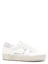 Golden Goose 'hi Star' White Low Top Sneakers With Laminated Star Patch On The Side In Lilac