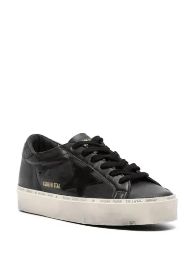 Golden Goose Women's Hi Star Sneakers In Cocco Printed Leather Heel, Black In Multi
