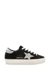Golden Goose Hi Star Suede Sneakers With Glittered Star And Heel Tab In Black