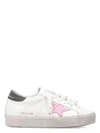 Golden Goose Leather Sneakers Star Patch In White Pink