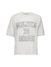Golden Goose White And Black Linen T-shirt In White