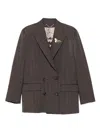 Golden Goose Double-breasted Wool Jacket Featuring Embellishments In Gray