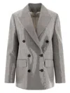 Golden Goose Journey Sequined Houndstooth Boyfriend Jacket In Silver