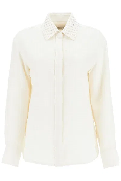 Golden Goose Cotton Shirt With 3d Check Print In White