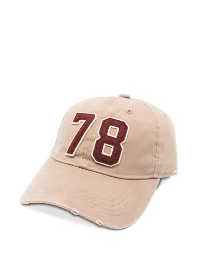 Golden Goose Women "journey" Baseball Cap Washed Canvas 78 Patch In Pink