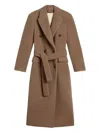 Golden Goose Journey Ws Double Breasted Coat With Detachable Belt Casentino Wool In Black