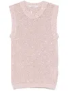 Golden Goose Crew Neck Knit Top With Sequin Embellishment In Multicolor