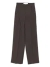 Golden Goose Brown Pinstripe Wool Wide-leg Trousers In Brown
