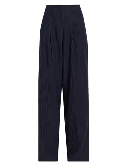 Golden Goose Women's Journey Pinstripe Wool Pants In Orange
