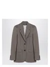 Golden Goose Greige Single-breasted Jacket In Wool In Brown