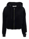 Golden Goose Journey Ws Zip Up Hoodie Crop Bomber Double Chenille Jersey Laser Print In Multi
