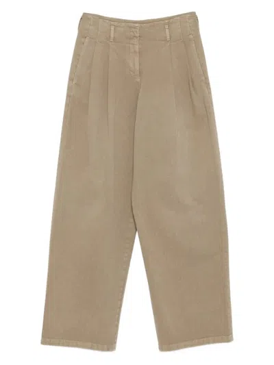Golden Goose Beige Wide Leg Trouser In Brown
